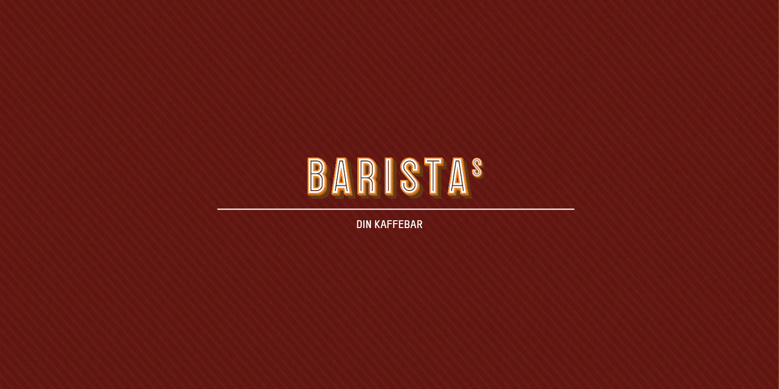 Barista's logo on red striped background with the text "Your Coffee Shop" beneath the main name.