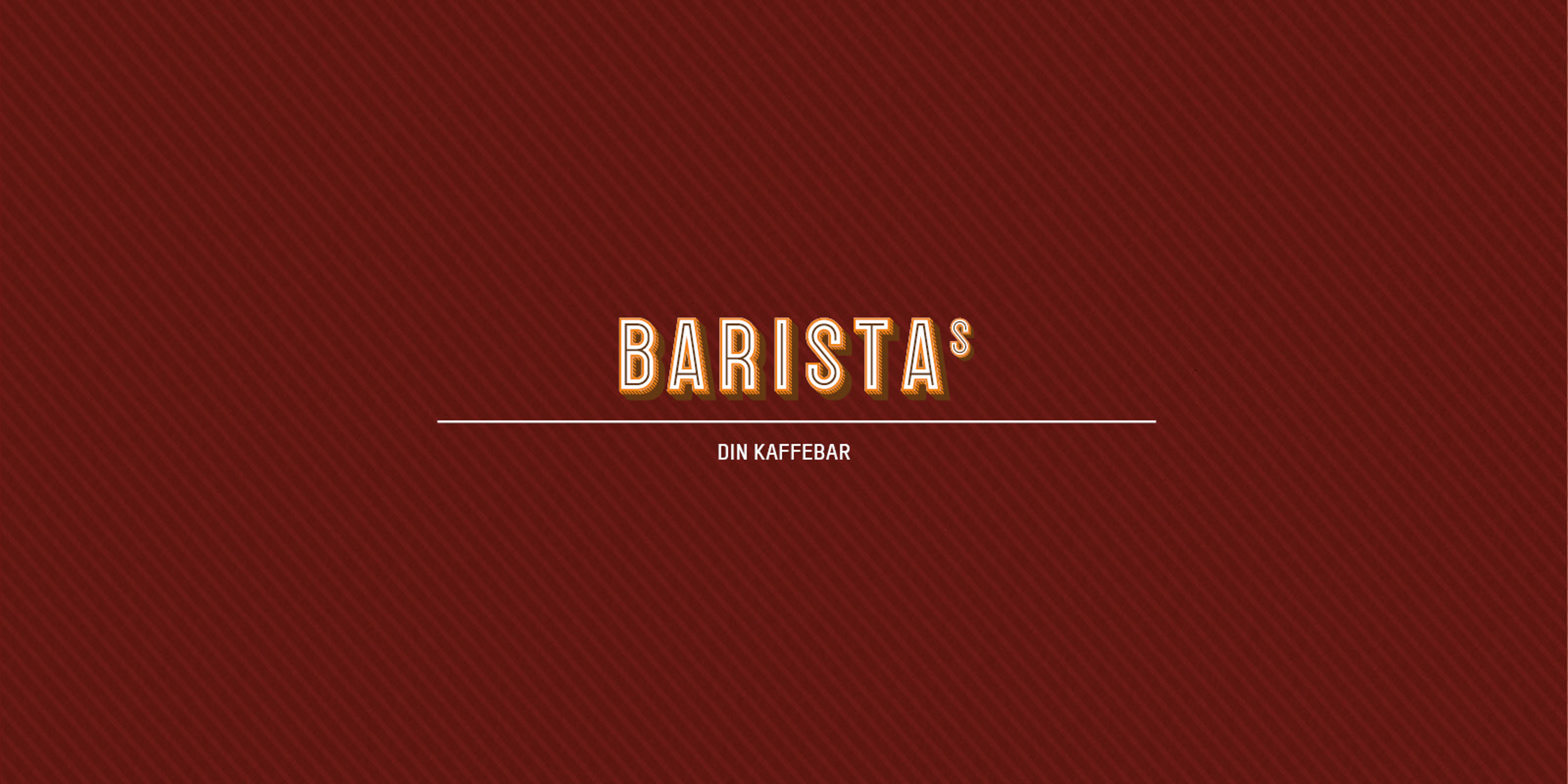 Barista's logo on red striped background with the text "Your Coffee Shop" beneath the main name.